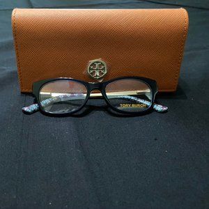 TORY BURCH Navy and Gold Tone Wide Edge EYEGLASSES